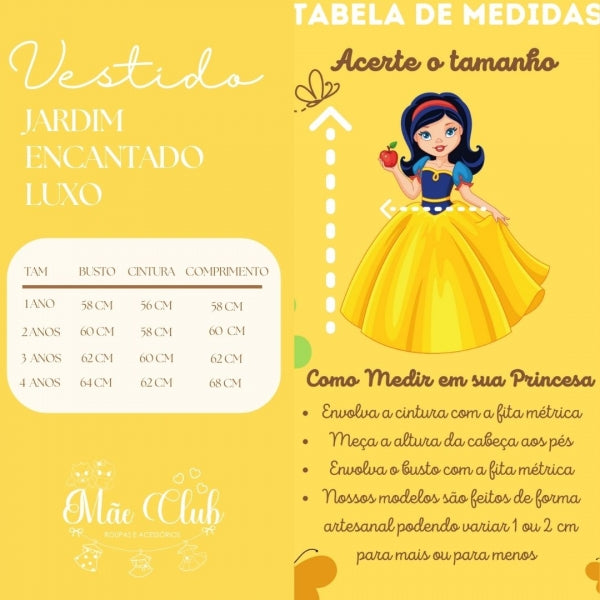 Vestido Infantil Jardim Encantado Luxo  4 anos