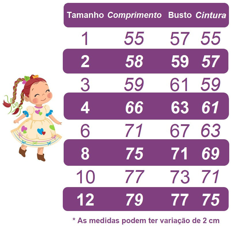 Fantasia Infantil Junino Rosa Chiclete Colorido Luxo Festas