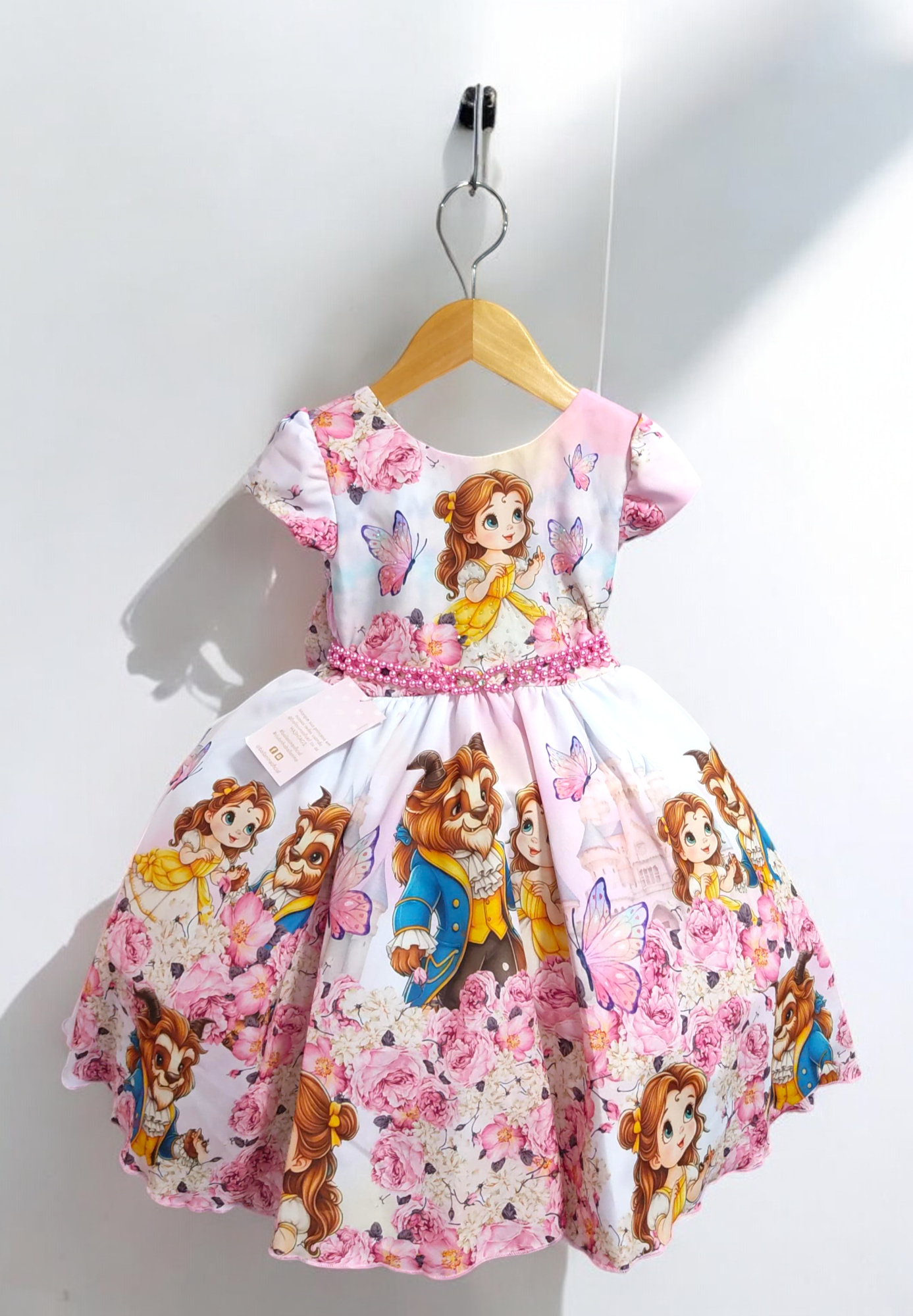 Vestido Infantil Bela e a Fera Baby 3D Super Luxo