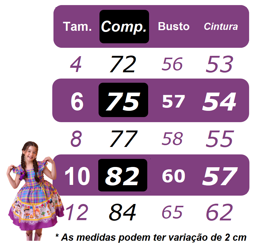 Vestido Infantil Junino Rosa Maria Bonita Super Luxo