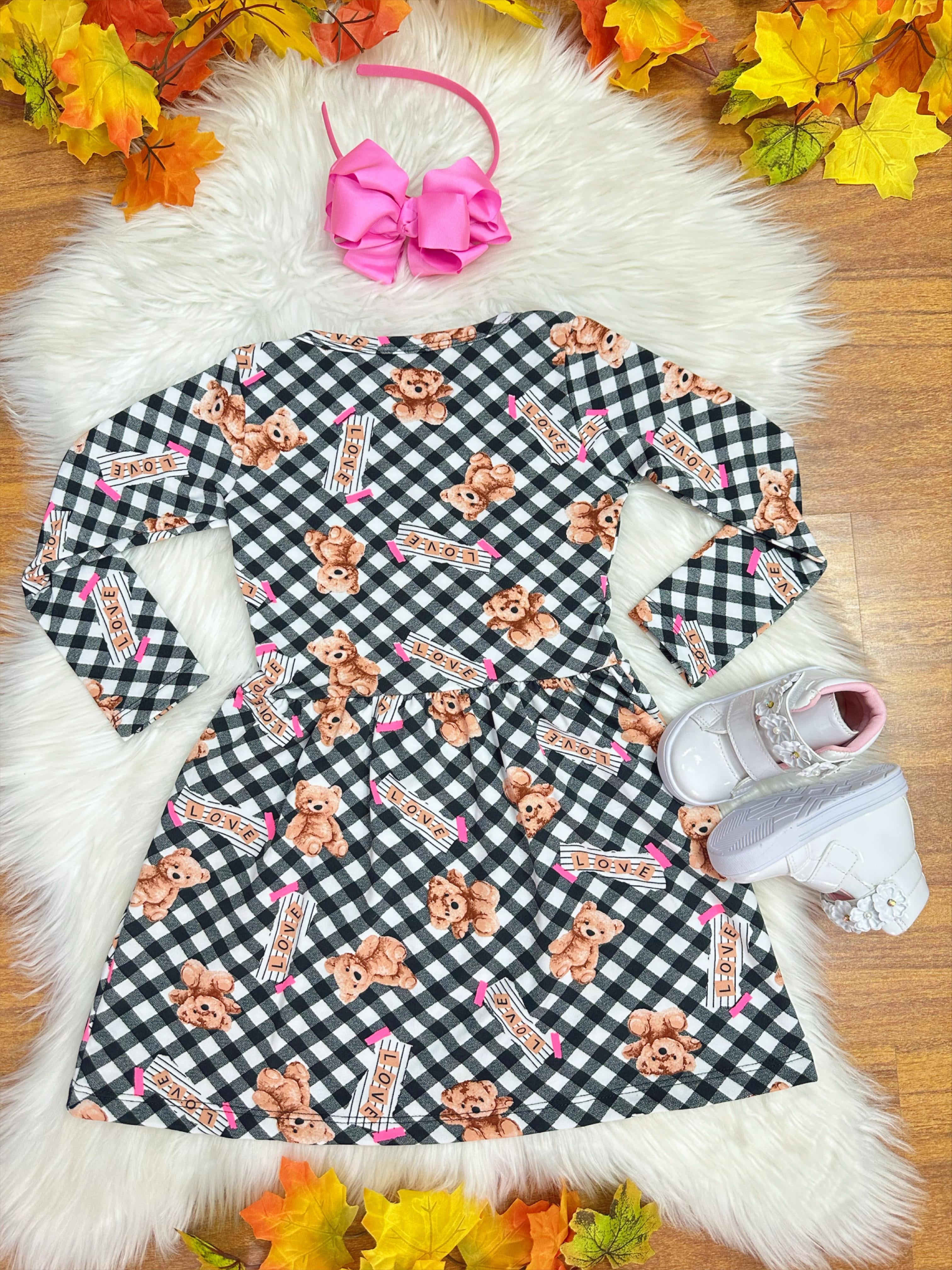 Kit 2 Vestidos Infantil Suplex Flanelado Manga Longa 4 ao 10