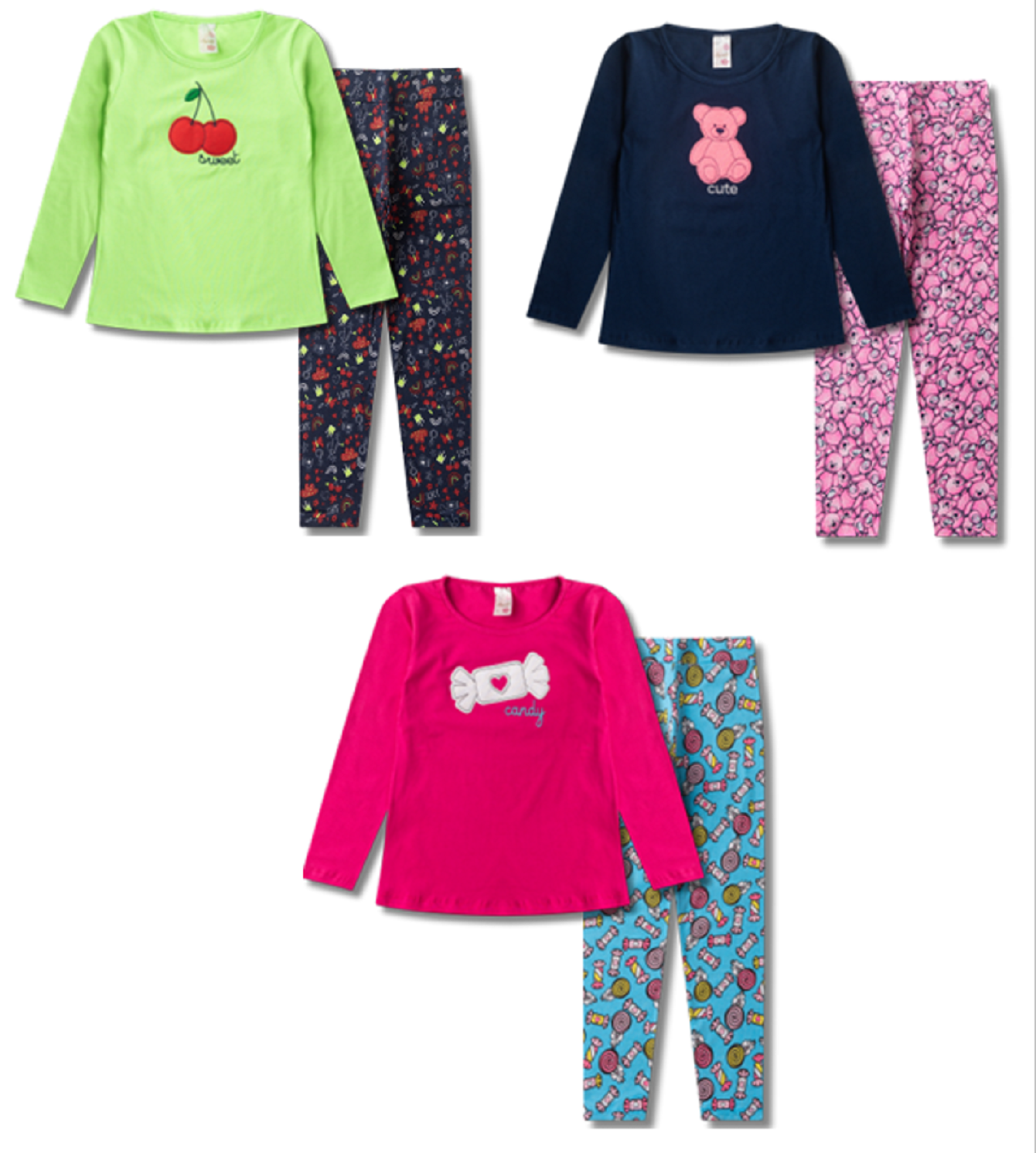 Kit Analê Conjunto Meninas Com Estampas do 4 ao 8