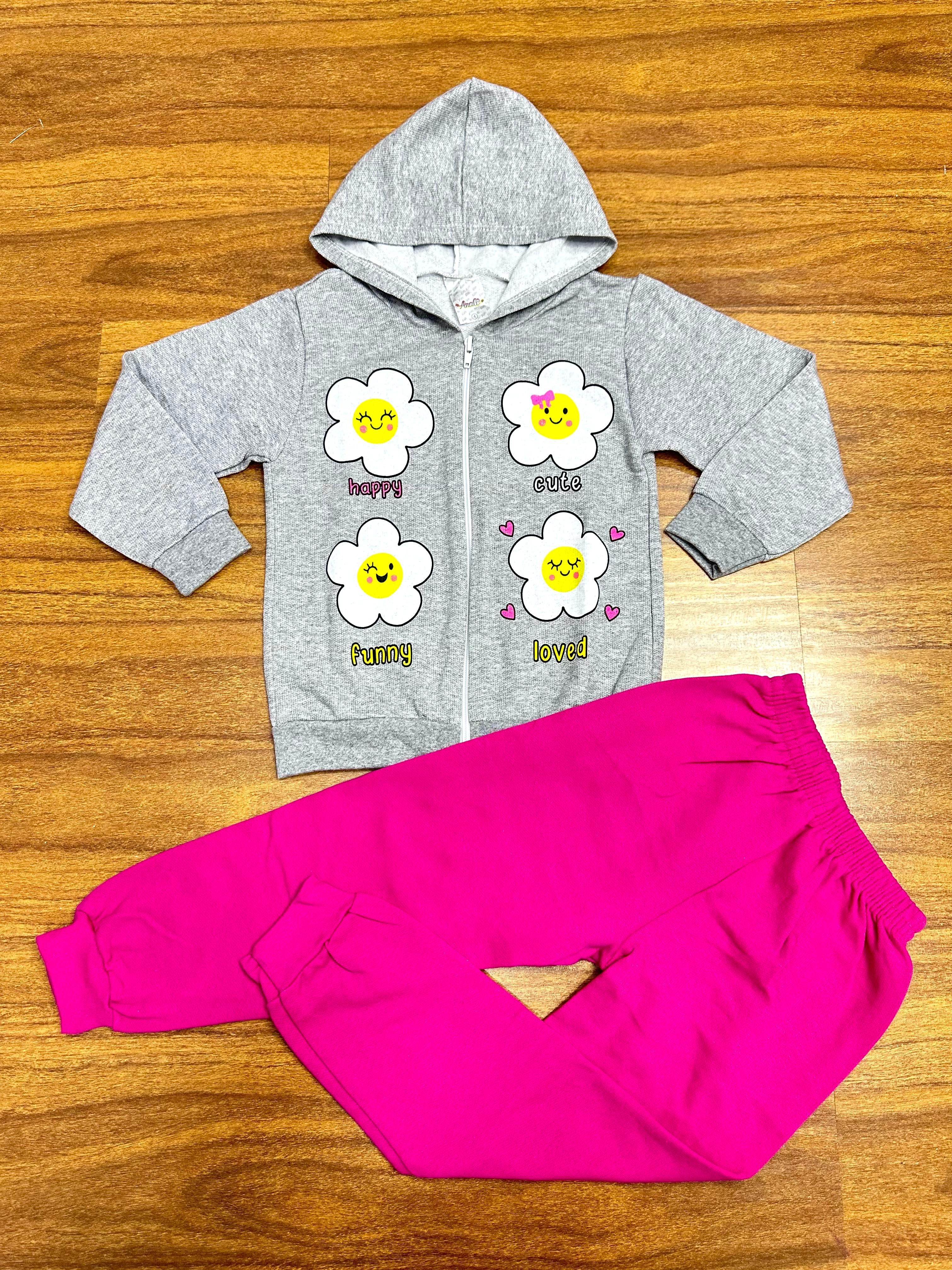 Kit Analê Conjunto Moletom Meninas Com Estampas do 1 ao 8