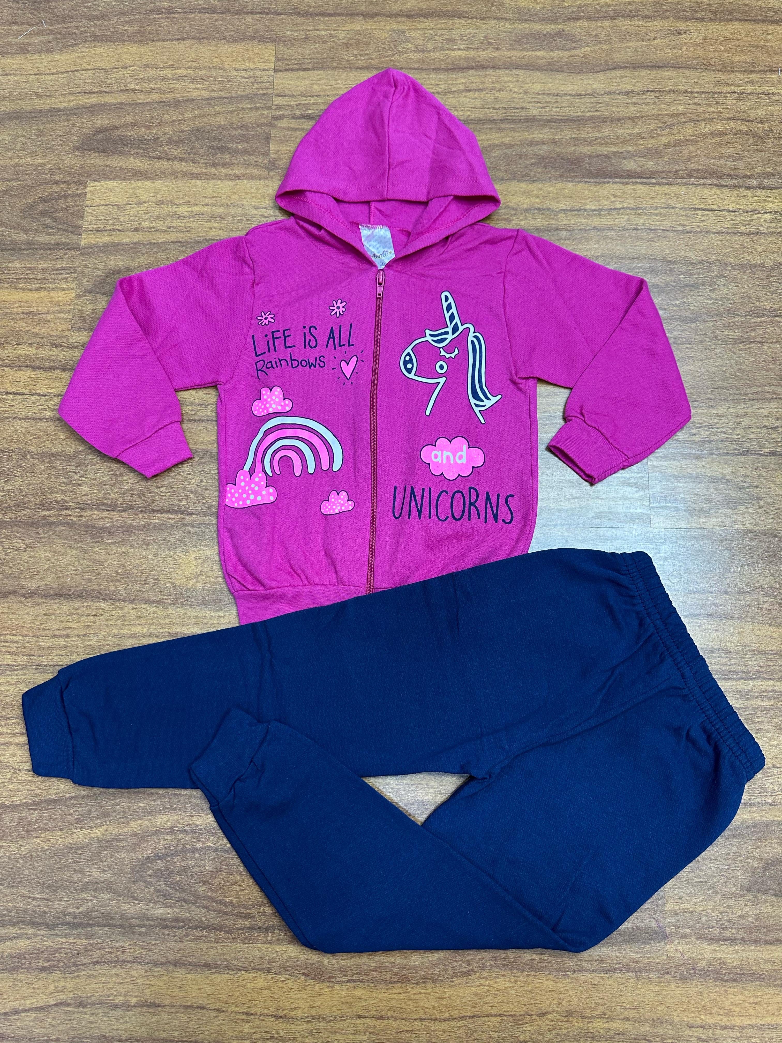 Kit Analê Conjunto Moletom Meninas Com Estampas do 1 ao 8