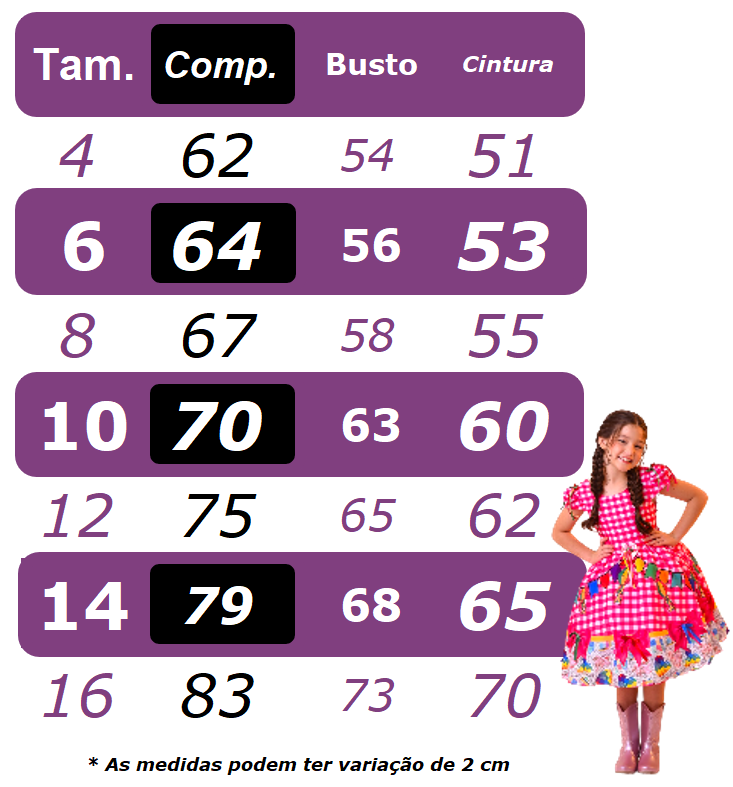 Vestido Infantil Junino Luxo Xadrez Colorido Girassol