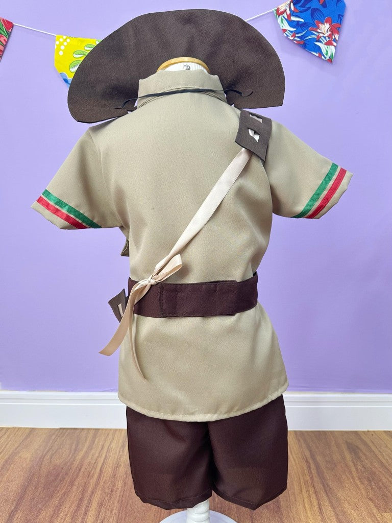 Conjunto Infantil Fantasia Junino Cangaceiro Lampião Marrom