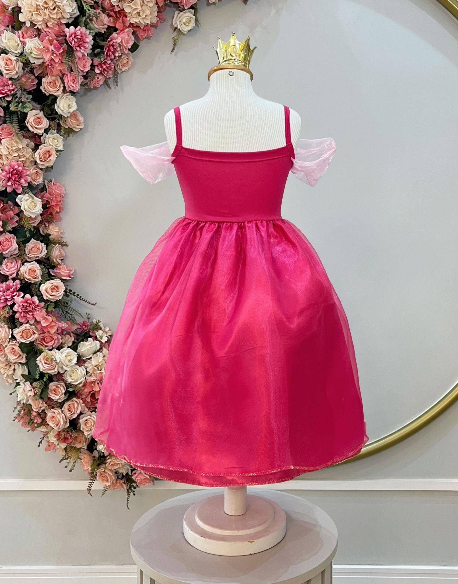 Vestido Infantil Princesa Aurora Luxo Festas