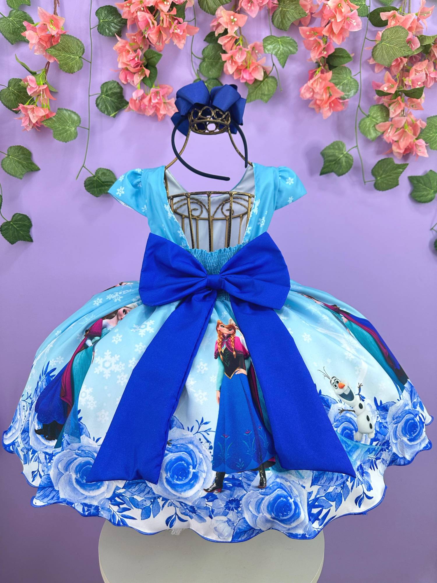 Vestido Infantil Princesas Frozen Anna Elsa Olaf Festas