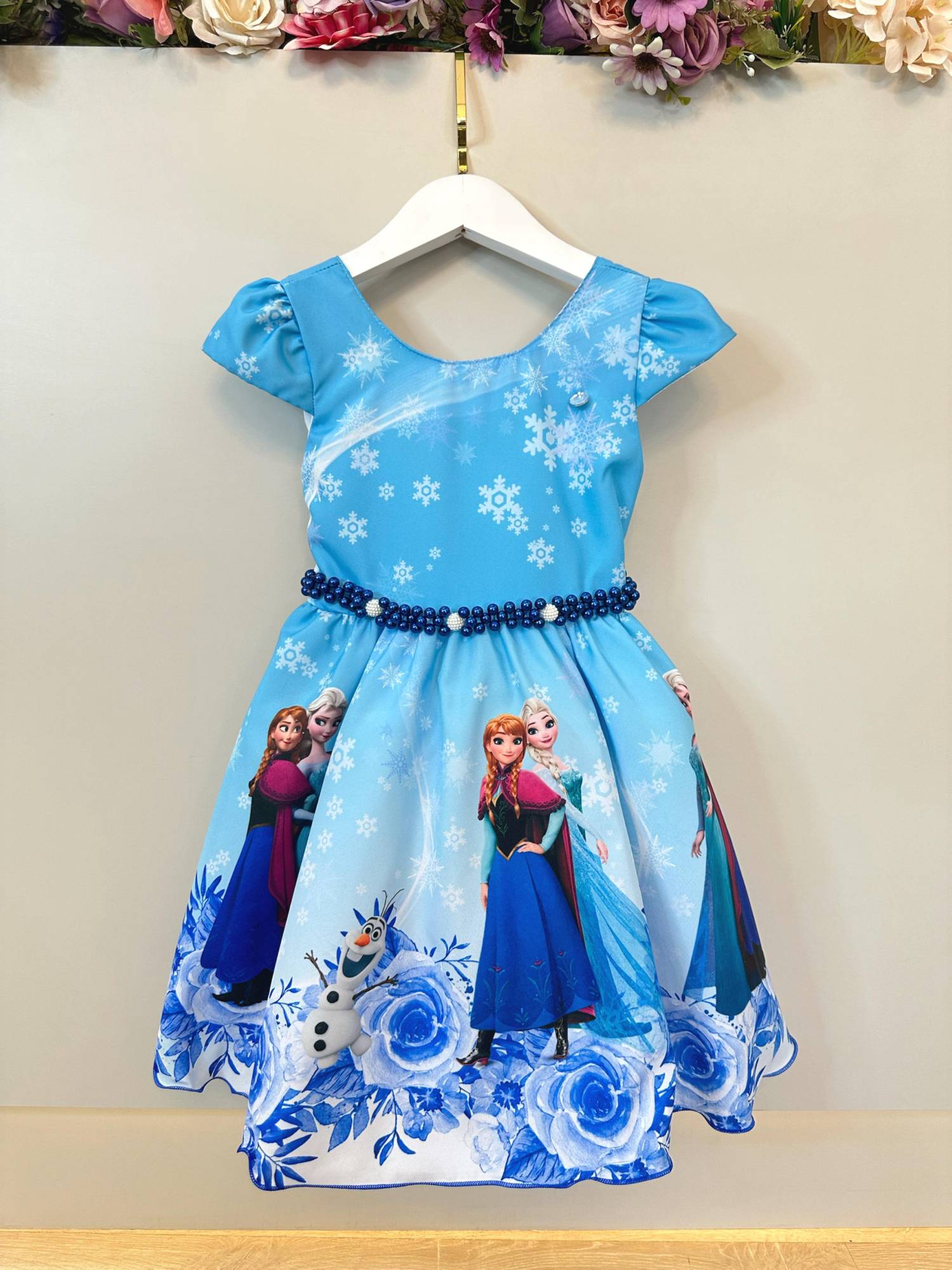 Vestido Infantil Princesas Frozen Anna Elsa Olaf Festas