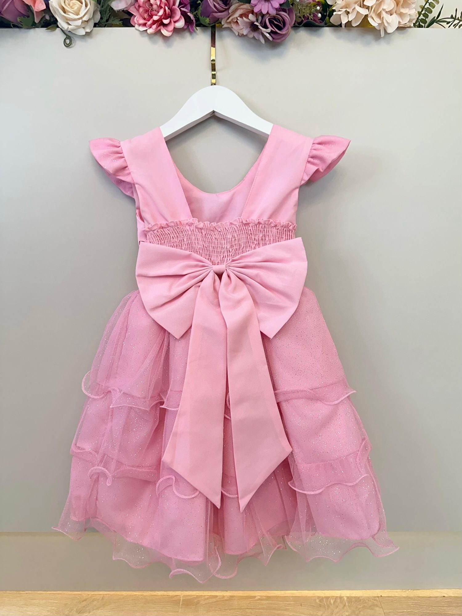 Vestido Infantil Patrulha Canina Skye Rosa Claro Festas