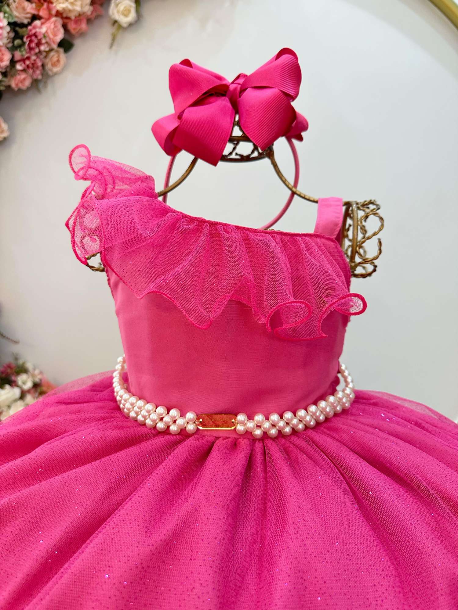 Vestido Infantil Longo Pink Luxo Formaturas Daminhas