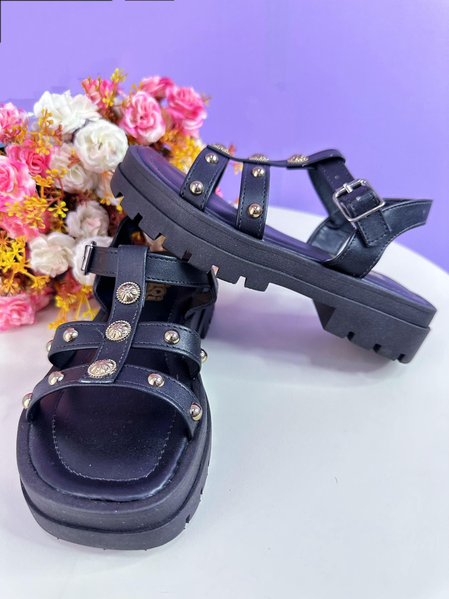 Sandália Infantil Papete de Tiras Charmozinha Preto Luxo