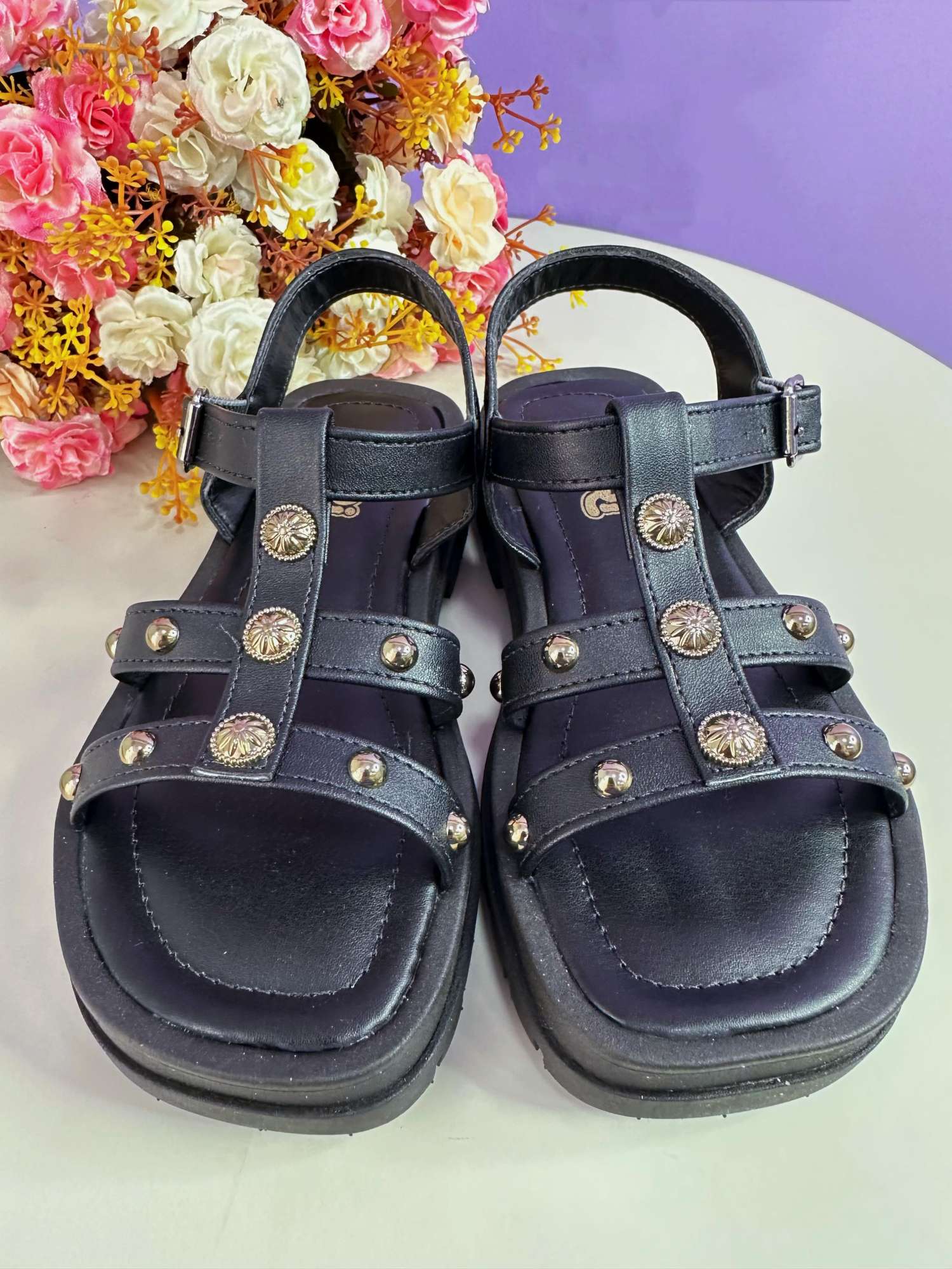 Sandália Infantil Papete de Tiras Charmozinha Preto Luxo