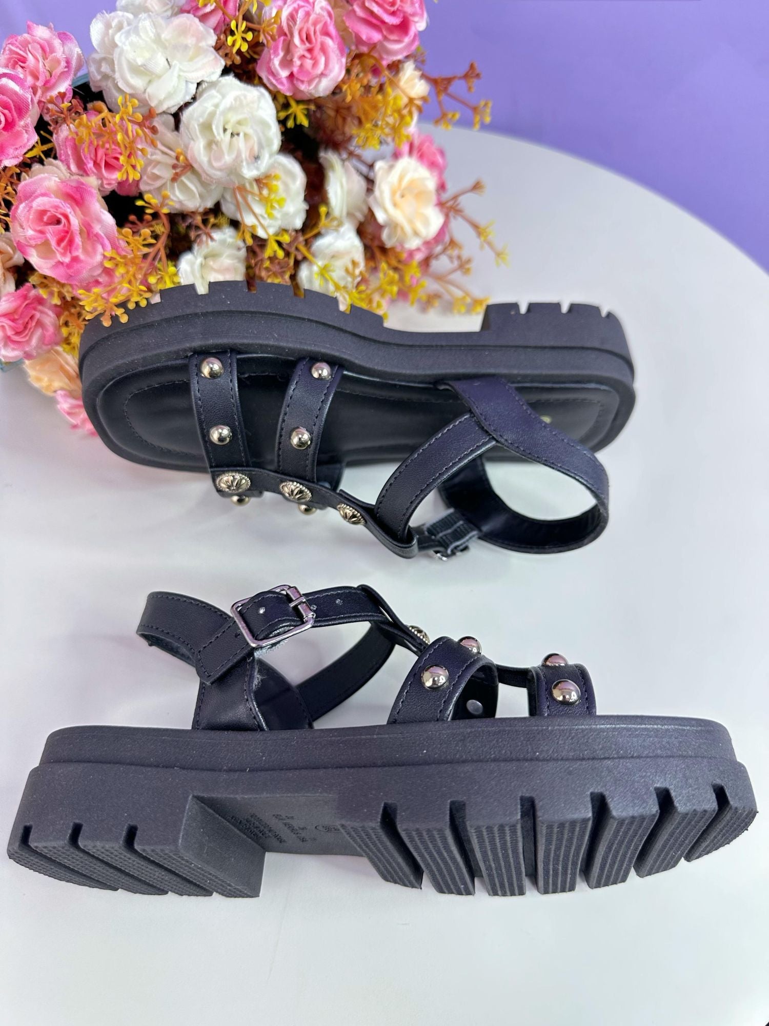 Sandália Infantil Papete de Tiras Charmozinha Preto Luxo