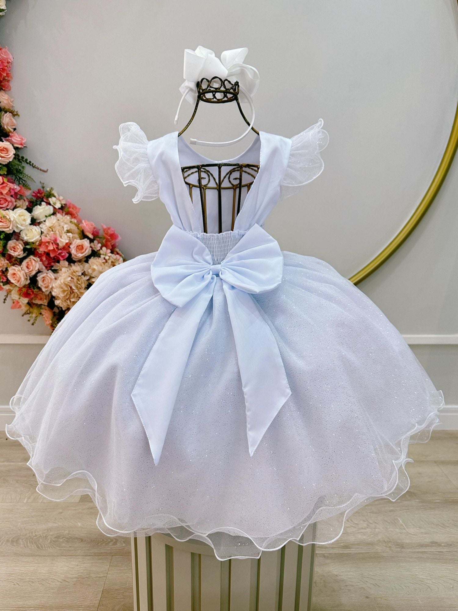 Vestido Infantil Branco Jardim das Borboletas Festas