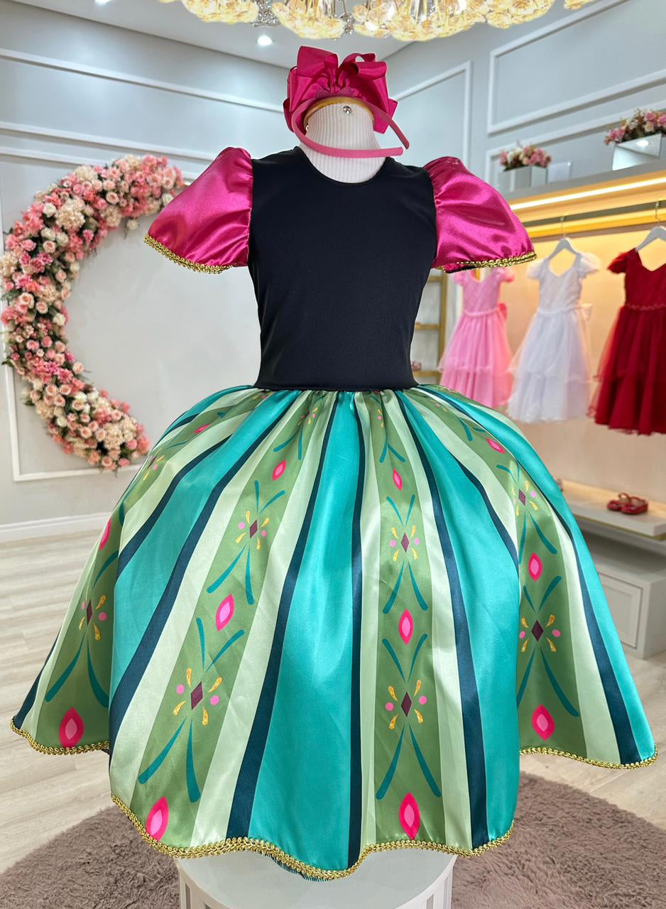 Vestido Fantasia Infantil Princesas Frozen Elsa Anna Festas