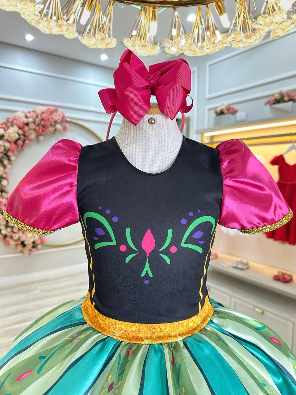 Vestido Fantasia Infantil Princesas Frozen Elsa Anna Festas