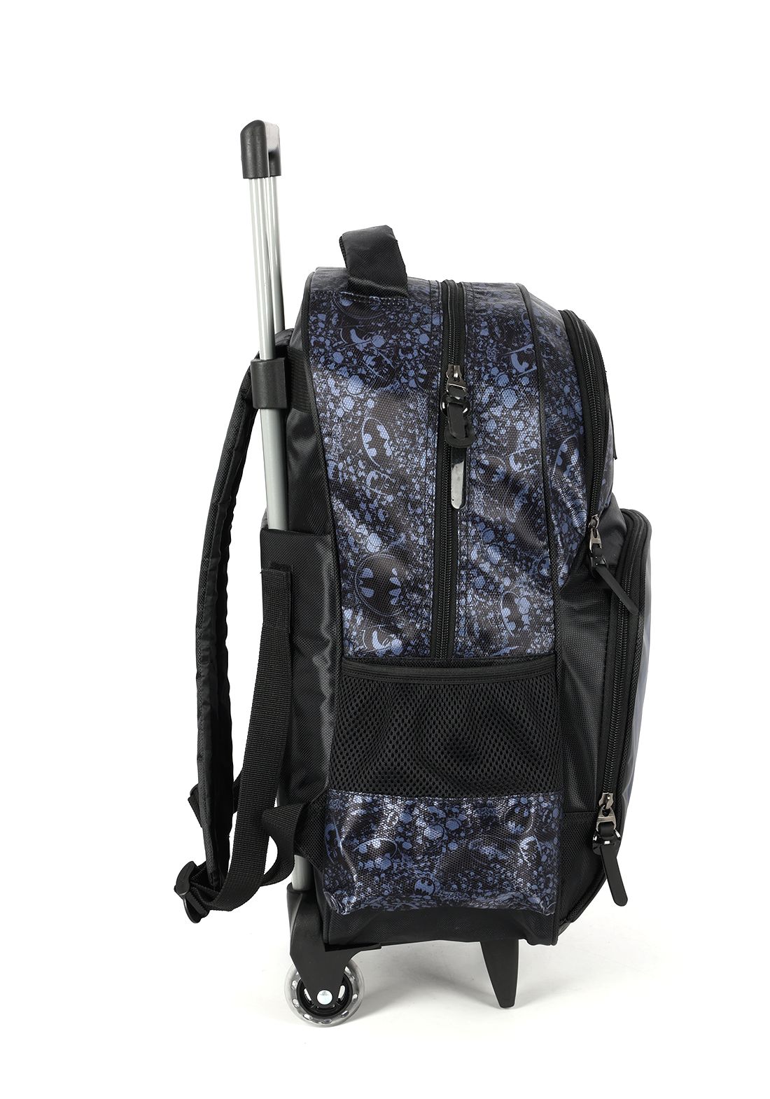 Kit Mochila Infantil Rodinhas Batman + Lancheira Preta e Azul