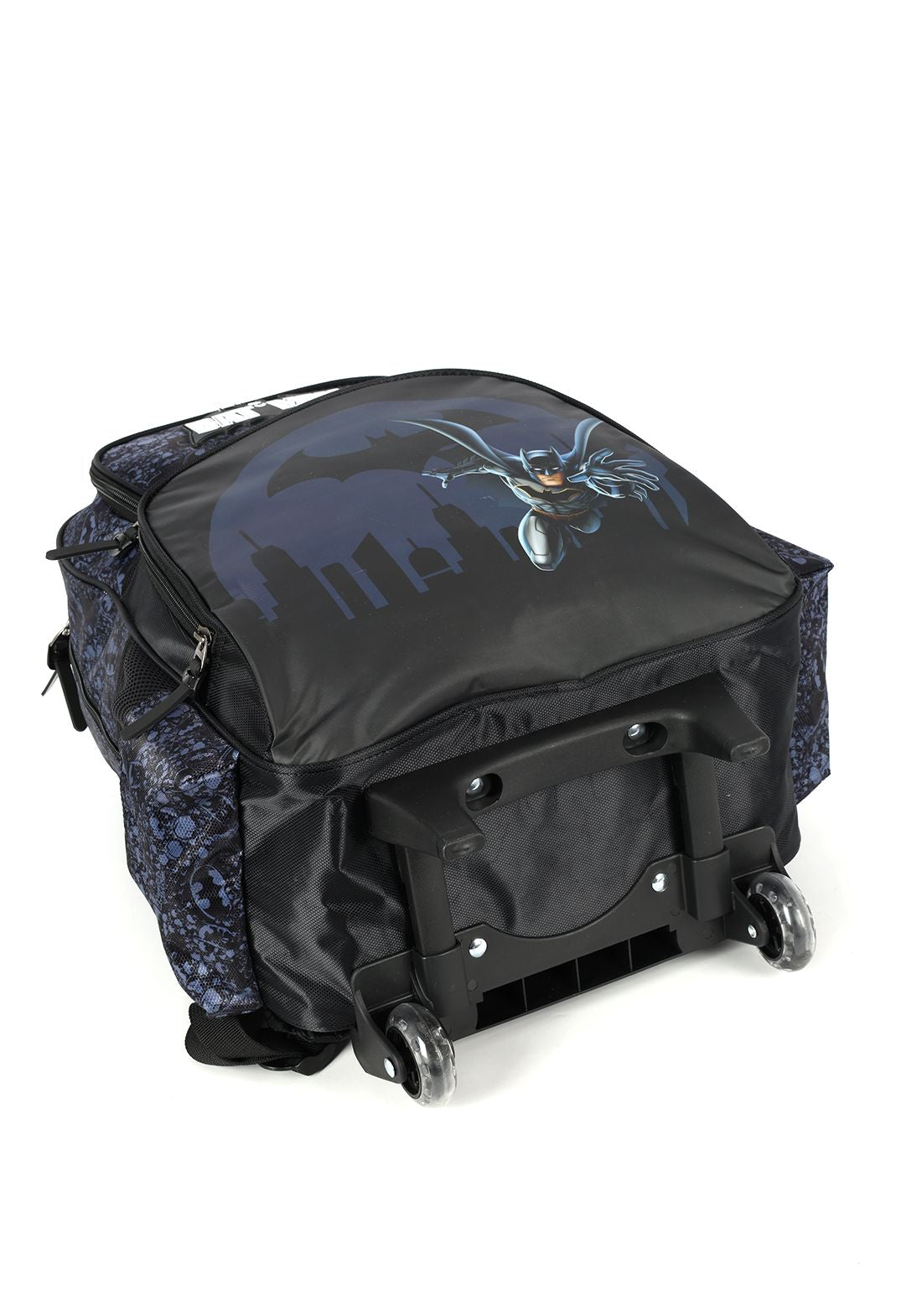 Kit Mochila Infantil Rodinhas Batman + Lancheira Preta e Azul