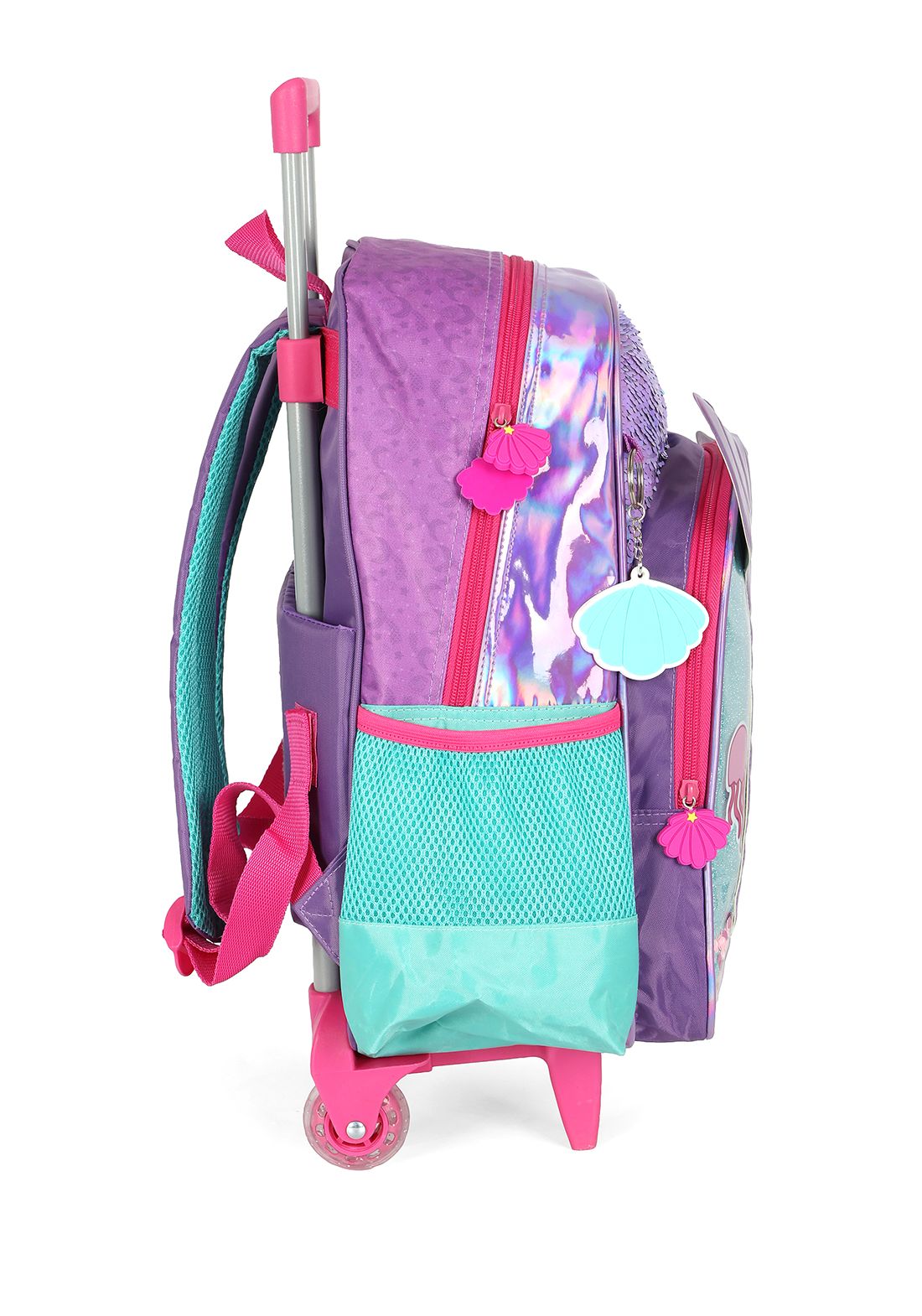 Kit Mochila Infantil Rodinhas + Lancheira Roxo Sereia Up4you