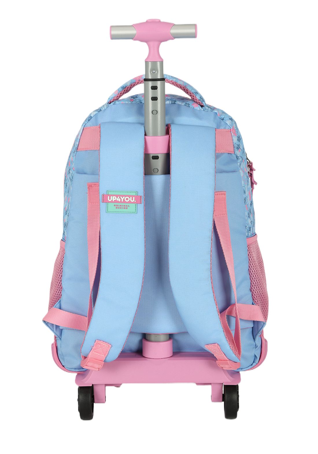 Kit Mochila Rodinhas + Estojo Box do Lilo Stitch e Angel Rosa