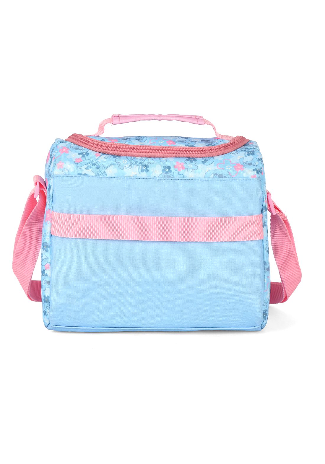 Kit Mochila C/ Rodinhas + Estojo + Lancheira do Lilo Stitch e Angel Rosa