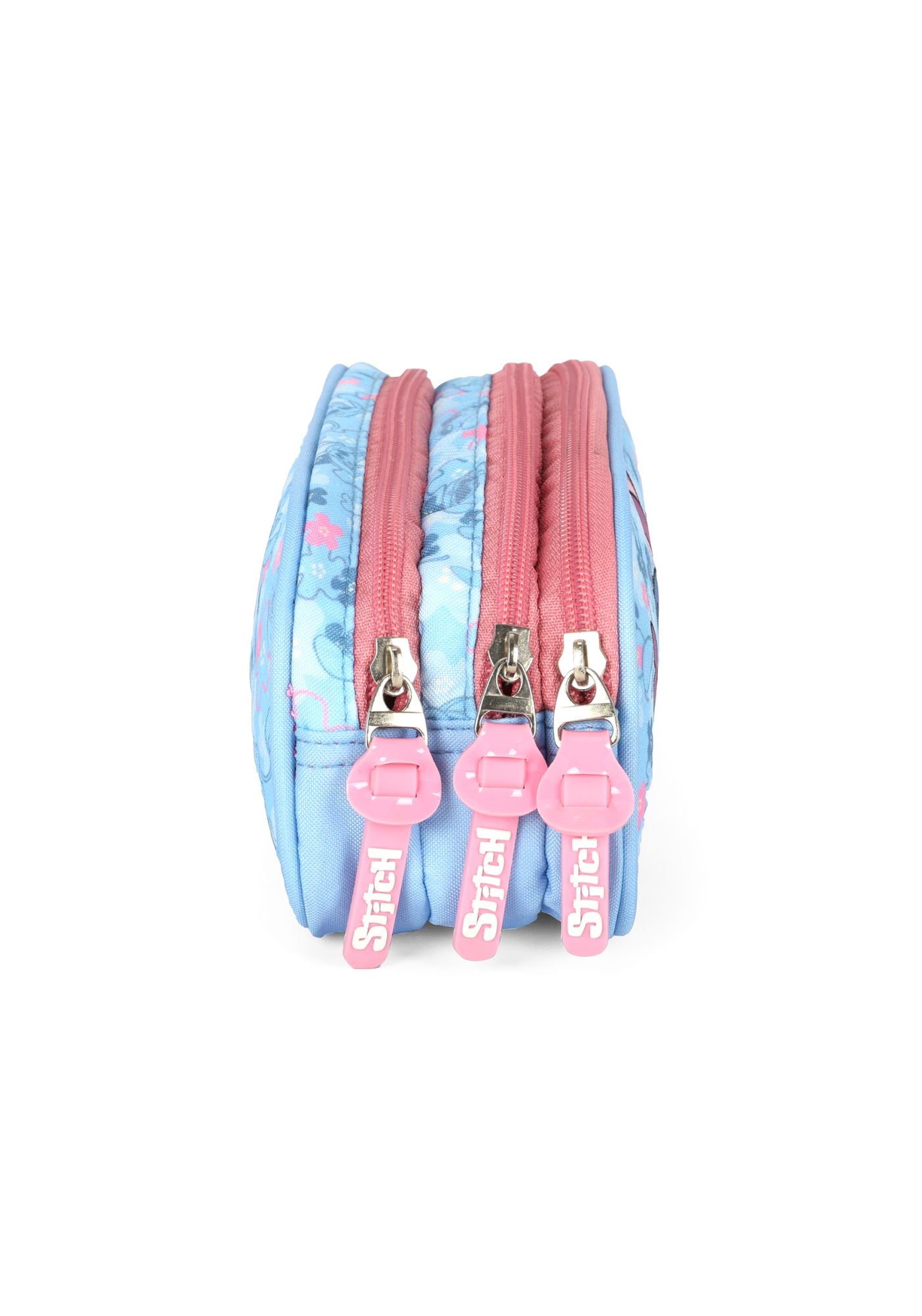 Kit Mochila C/ Rodinhas + Estojo + Lancheira do Lilo Stitch e Angel Rosa