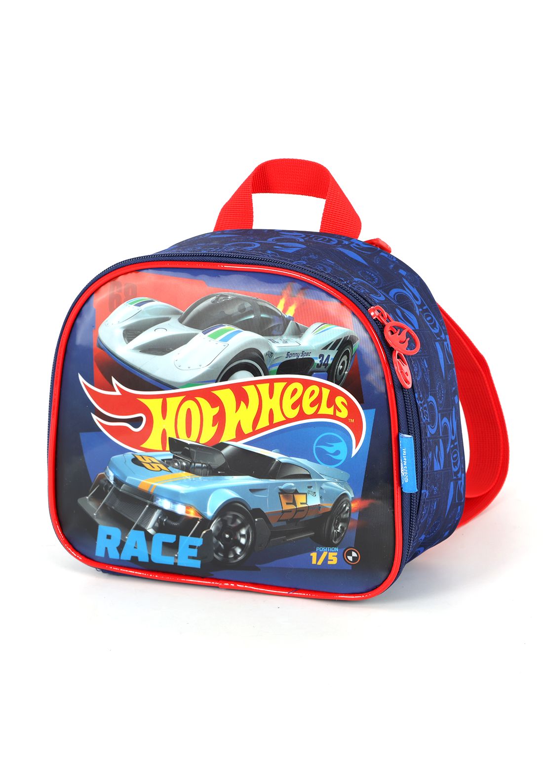 Lancheira Infantil Hotwheels Preta e Vermelha