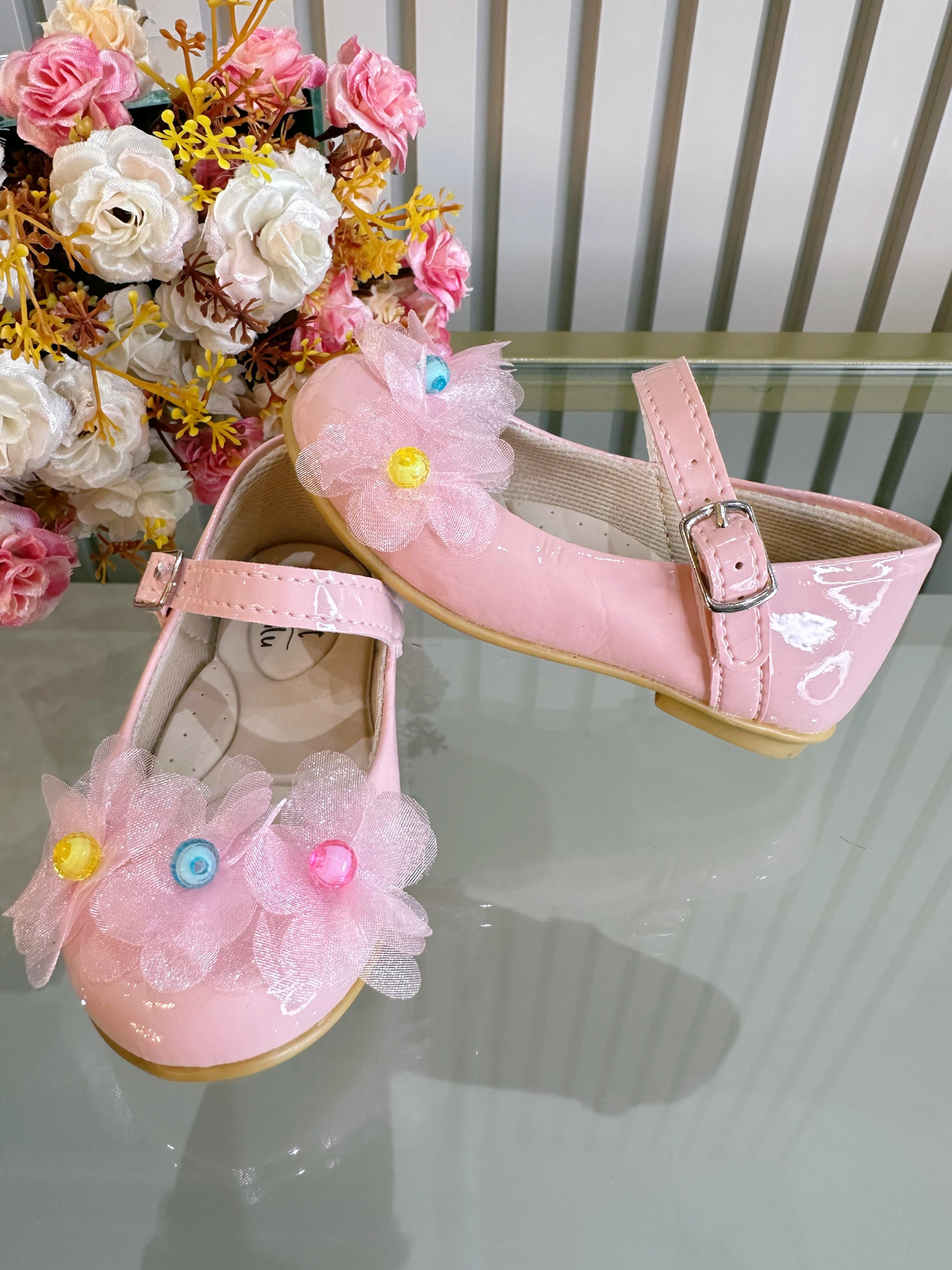 Sapatinho Infantil Rosa Verniz Jardim Encantado Luxo