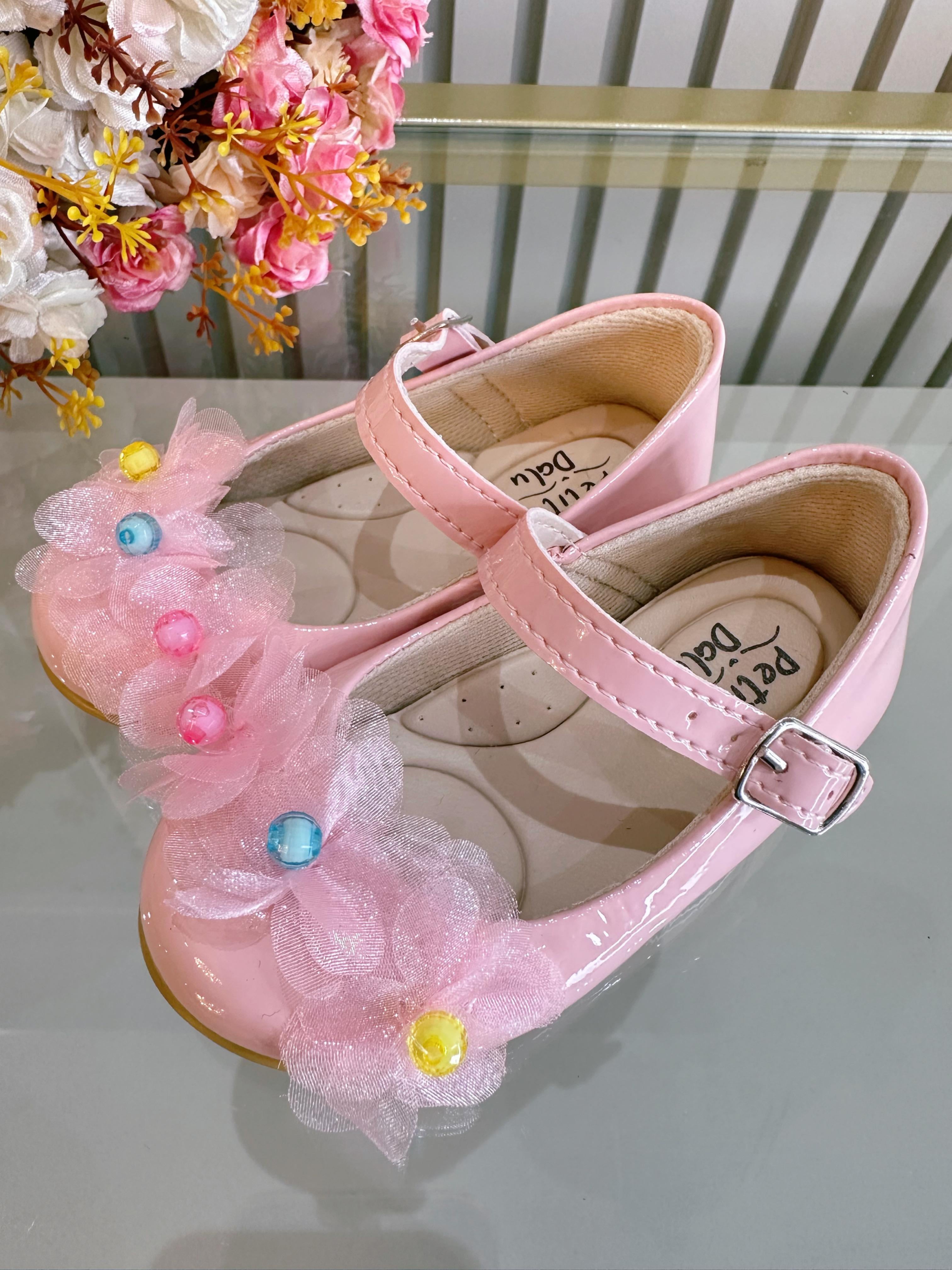 Sapatinho Infantil Rosa Verniz Jardim Encantado Luxo