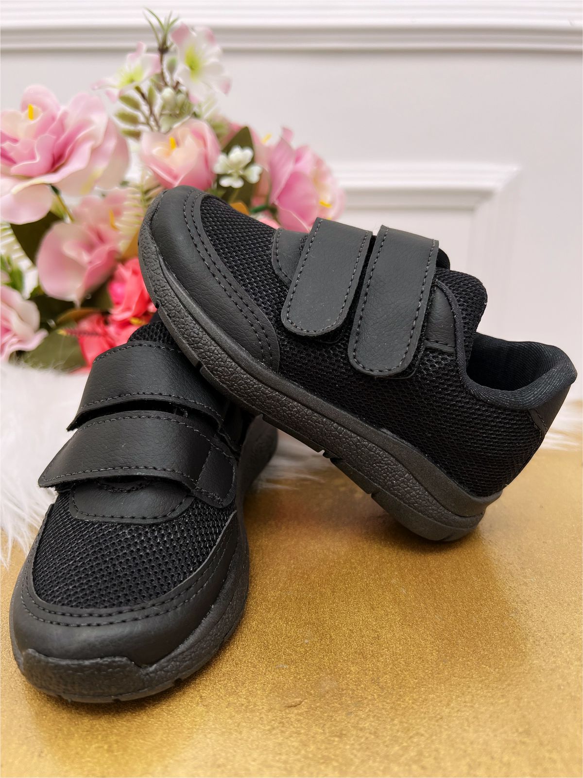 Tênis Preto Com Velcro Meninos