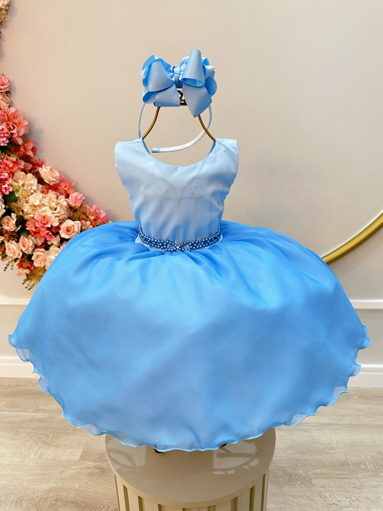 Vestido Infantil Frozen Princesas C/ Echarpe Infantil