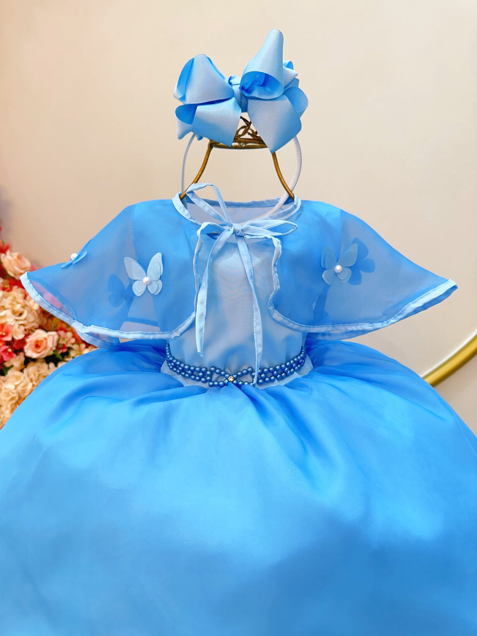 Vestido Infantil Frozen Princesas C/ Echarpe Infantil