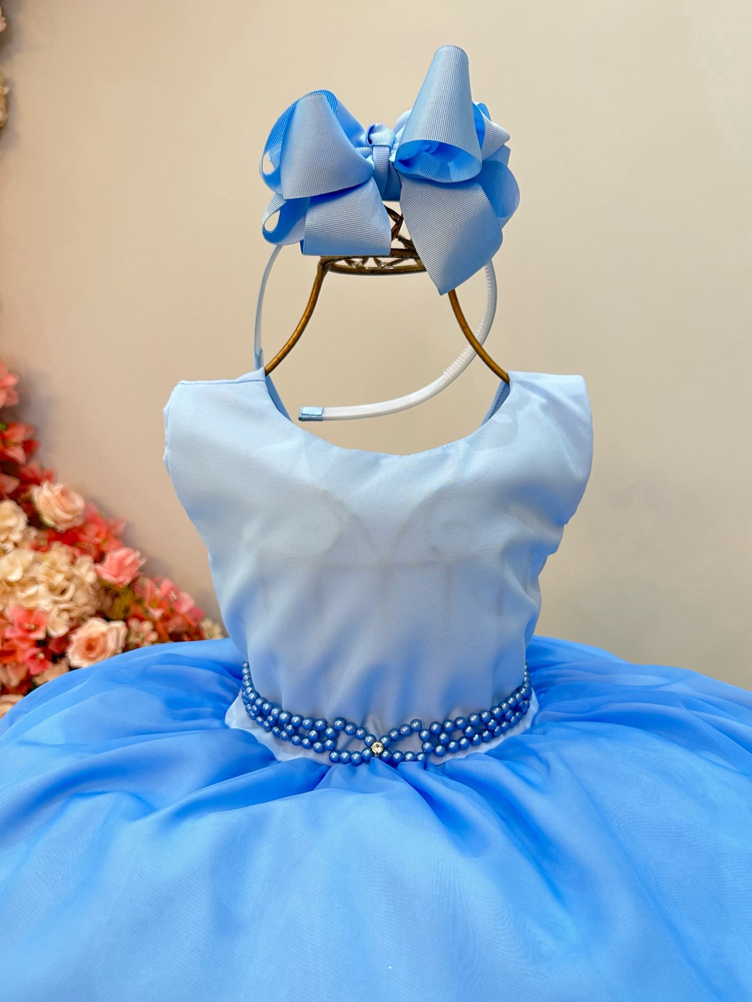 Vestido Infantil Frozen Princesas C/ Echarpe Infantil