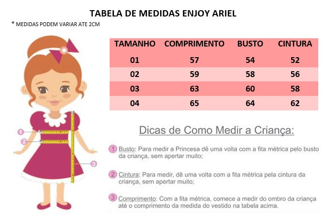 Vestido Infantil Ariel Princesa Pérolas Renda Brilho