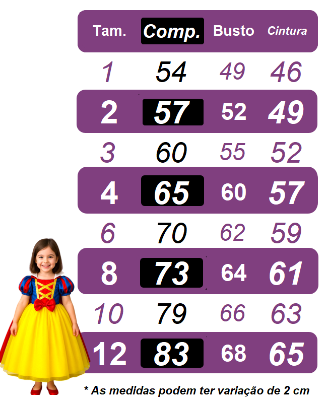 Vestido Infantil Branca de Neve Amarela Com Capa Festas