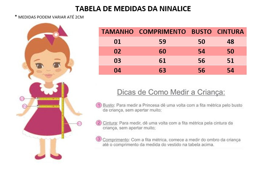 Vestido Infantil Pink C/ Aplique de Flores e Renda Luxo