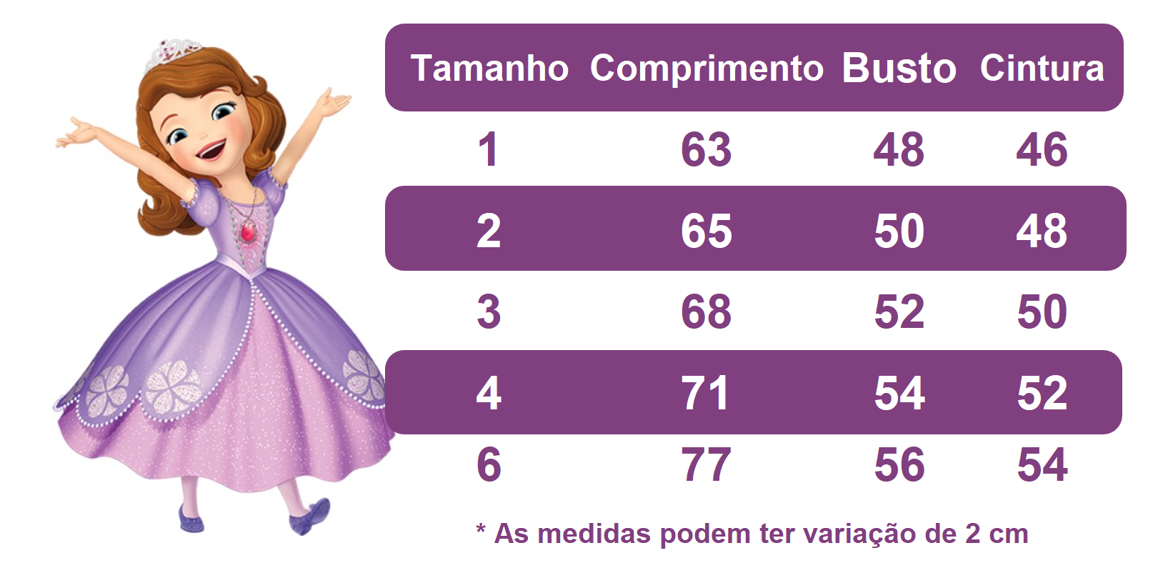 Vestido Infantil Princesa Sofia Rapunzel C/ Busto Trançado