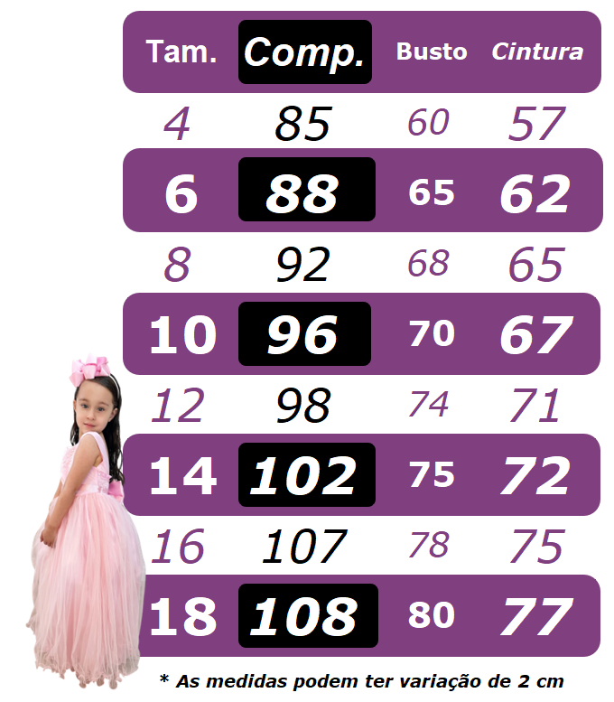 Vestido Infantil Rose Busto Com Renda Damas Longo Luxo