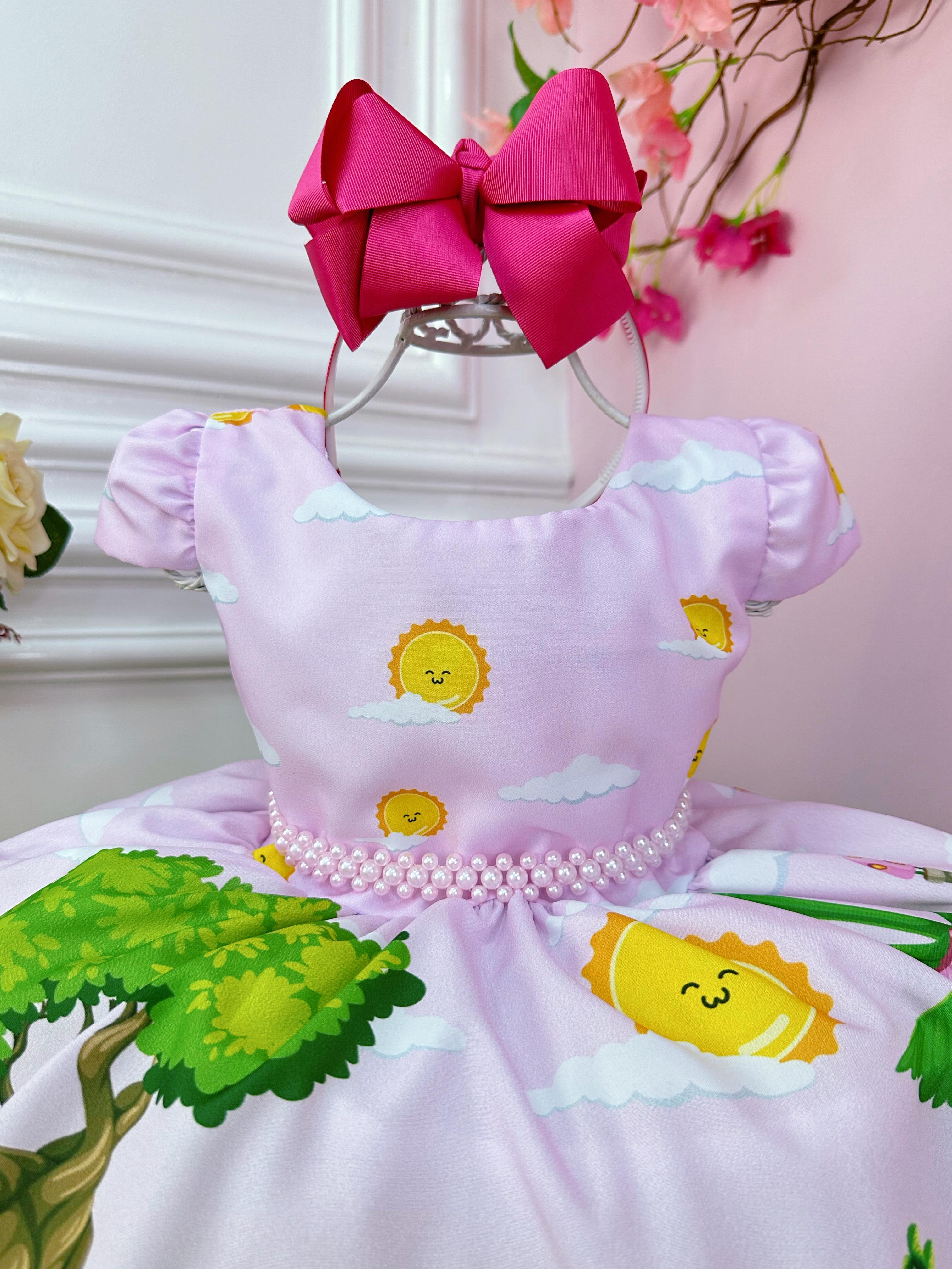 Vestido Infantil Moranguinho Baby Rosa Festas