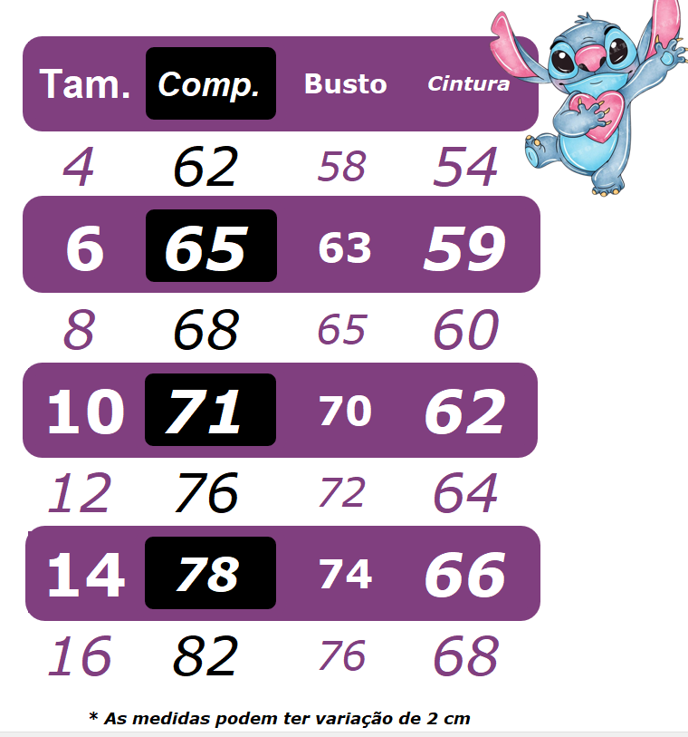 Vestido Infantil Lilo Stitch e Angel C/ Laço Rosa Colorido