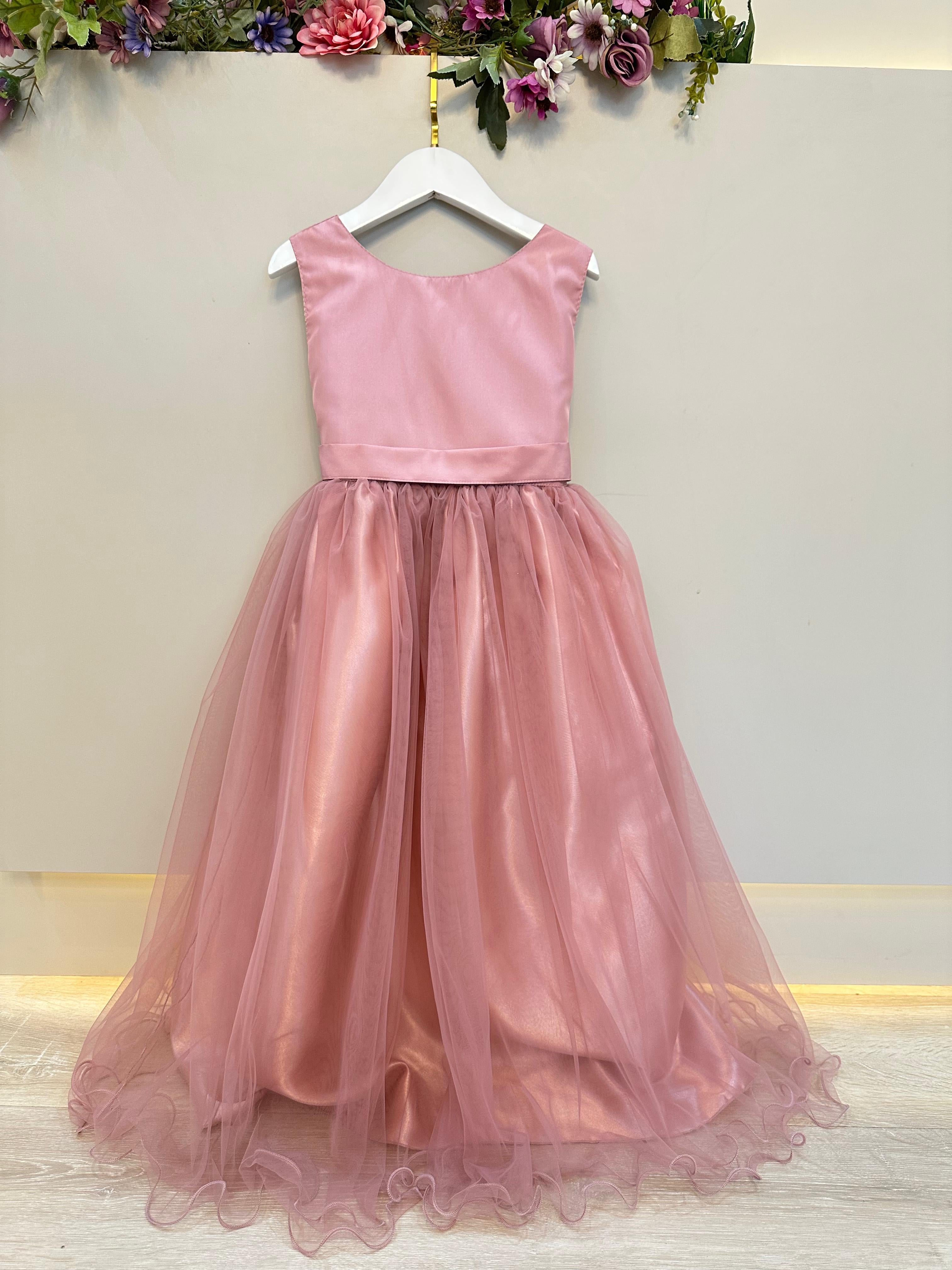 Vestido Infantil Longo Rose Daminhas Casamentos Luxo
