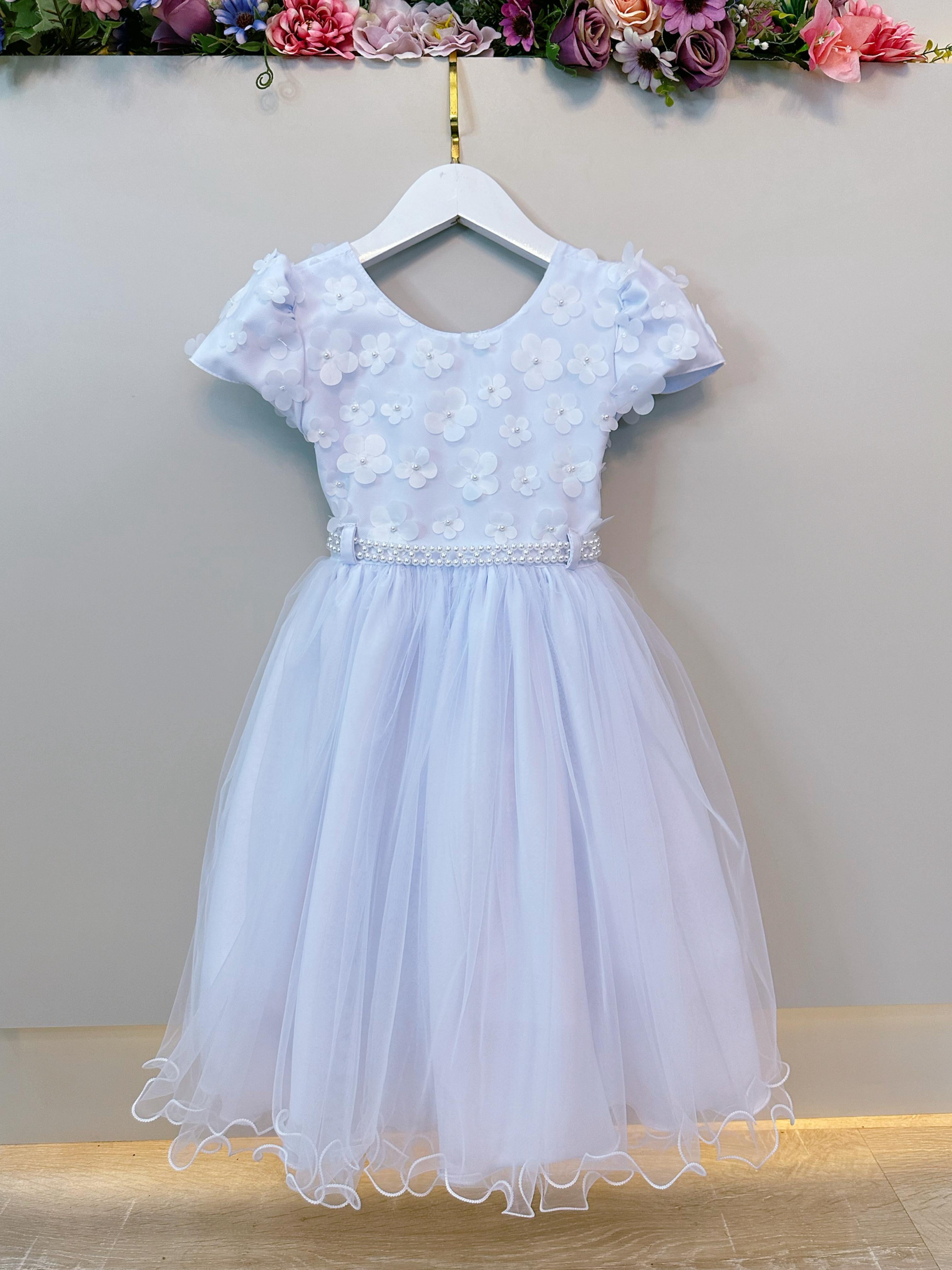 Vestido Infantil Branco Com Renda Festas Casamentos