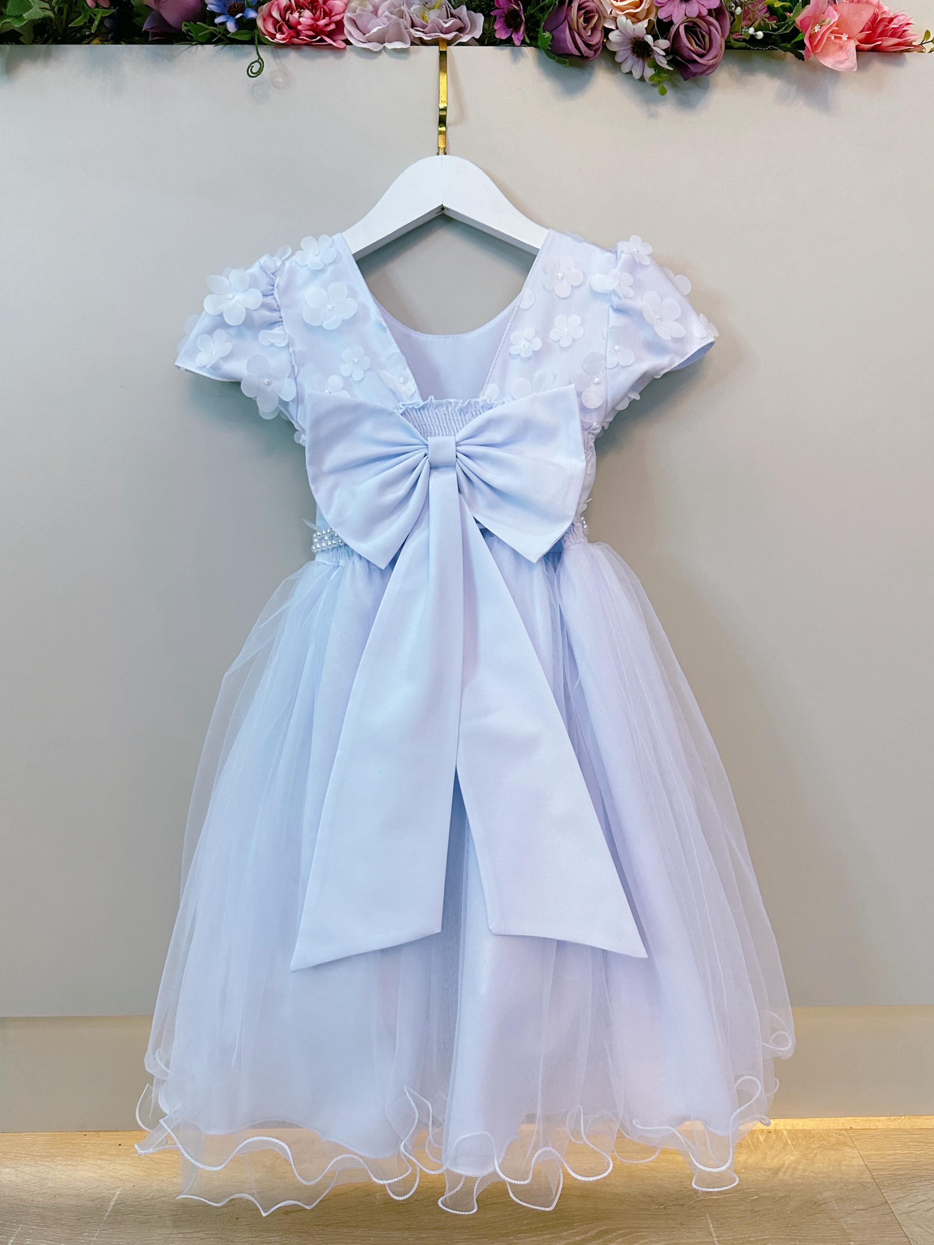 Vestido Infantil Branco Com Renda Festas Casamentos