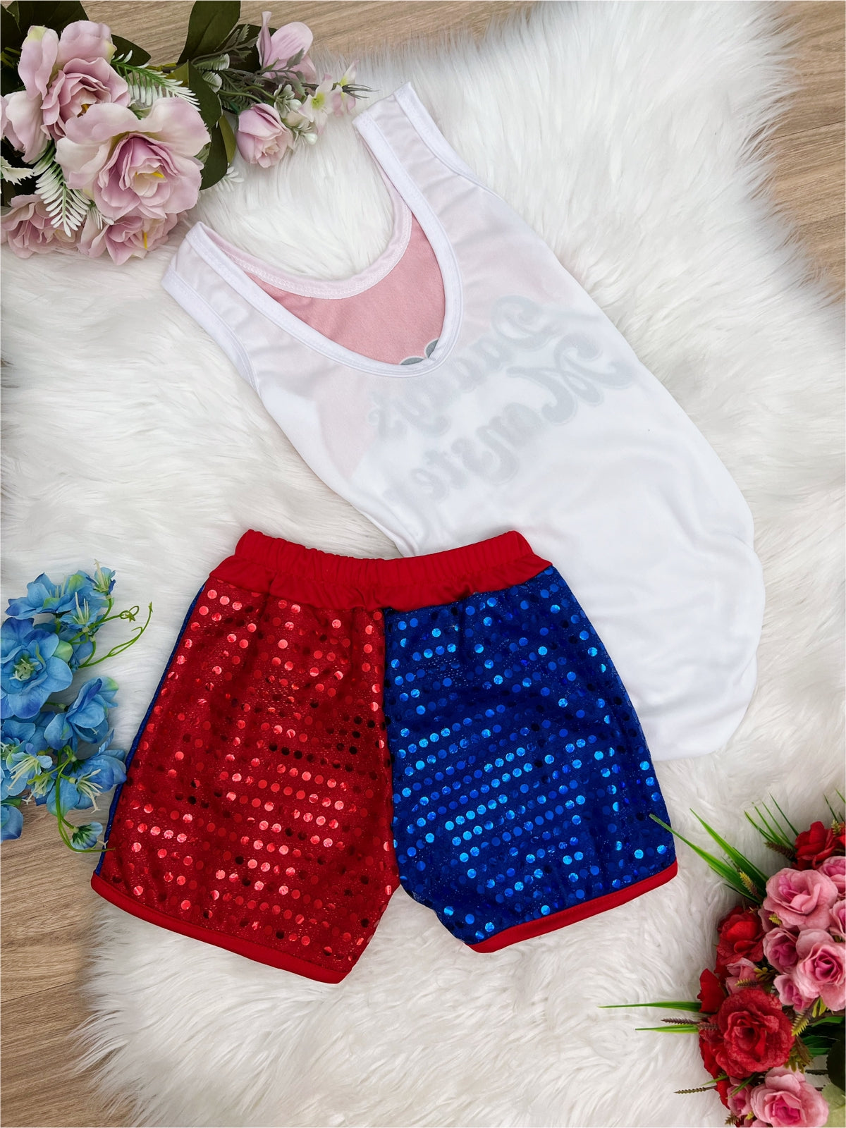 Fantasia Infantil Arlequina Brilho Body e Shorts