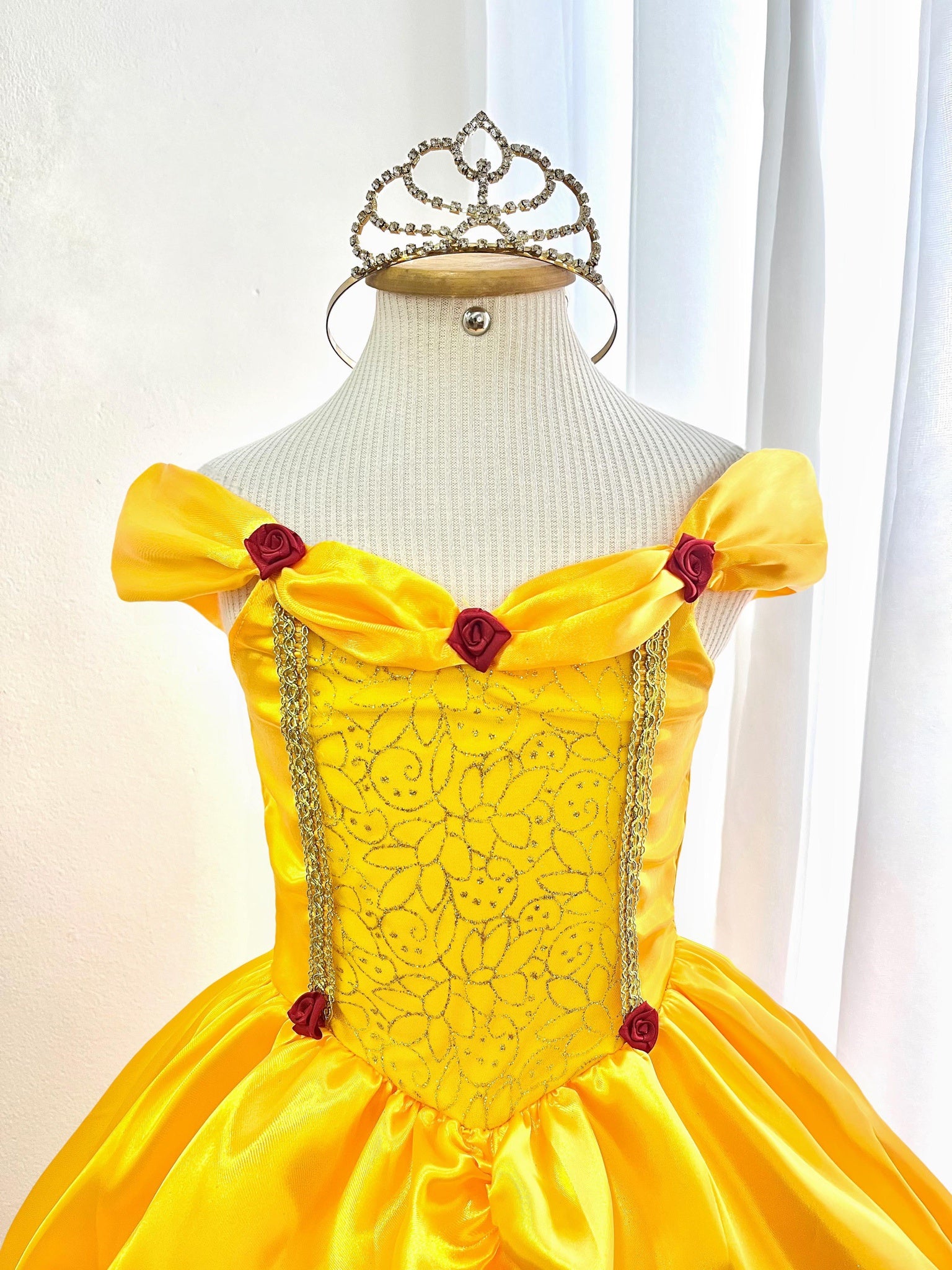 Fantasia Infantil Bela e a Fera Amarelo Escuro Festas
