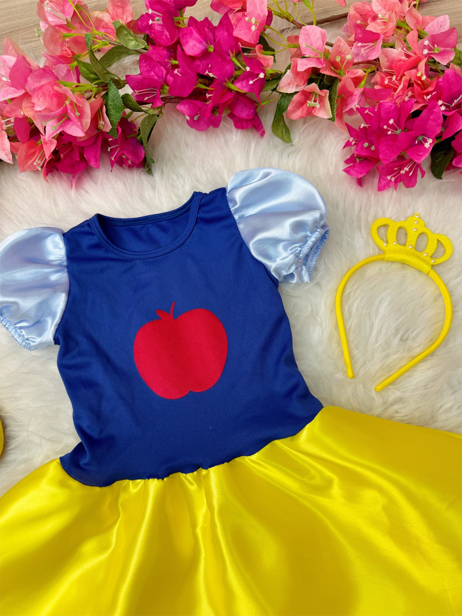 Fantasia Infantil da Branca de Neve Acompanha a Tiara Luxo