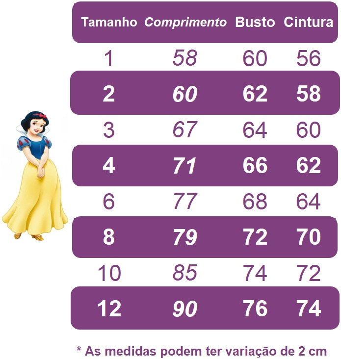 Fantasia Infantil da Branca de Neve Acompanha a Tiara Luxo
