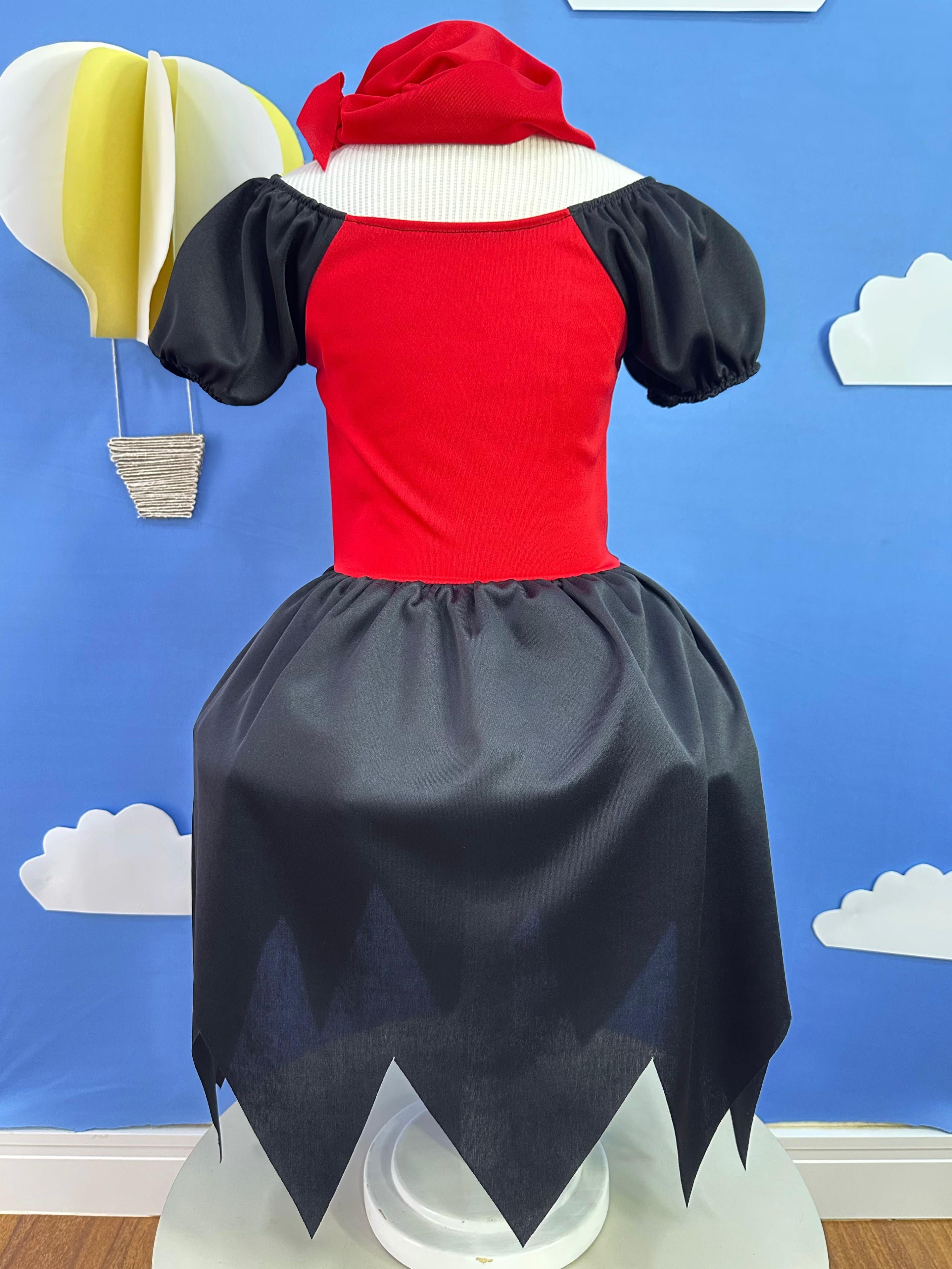 Fantasia Infantil Capitã Pirata Acompanha o Lenço de Cabelo Festas