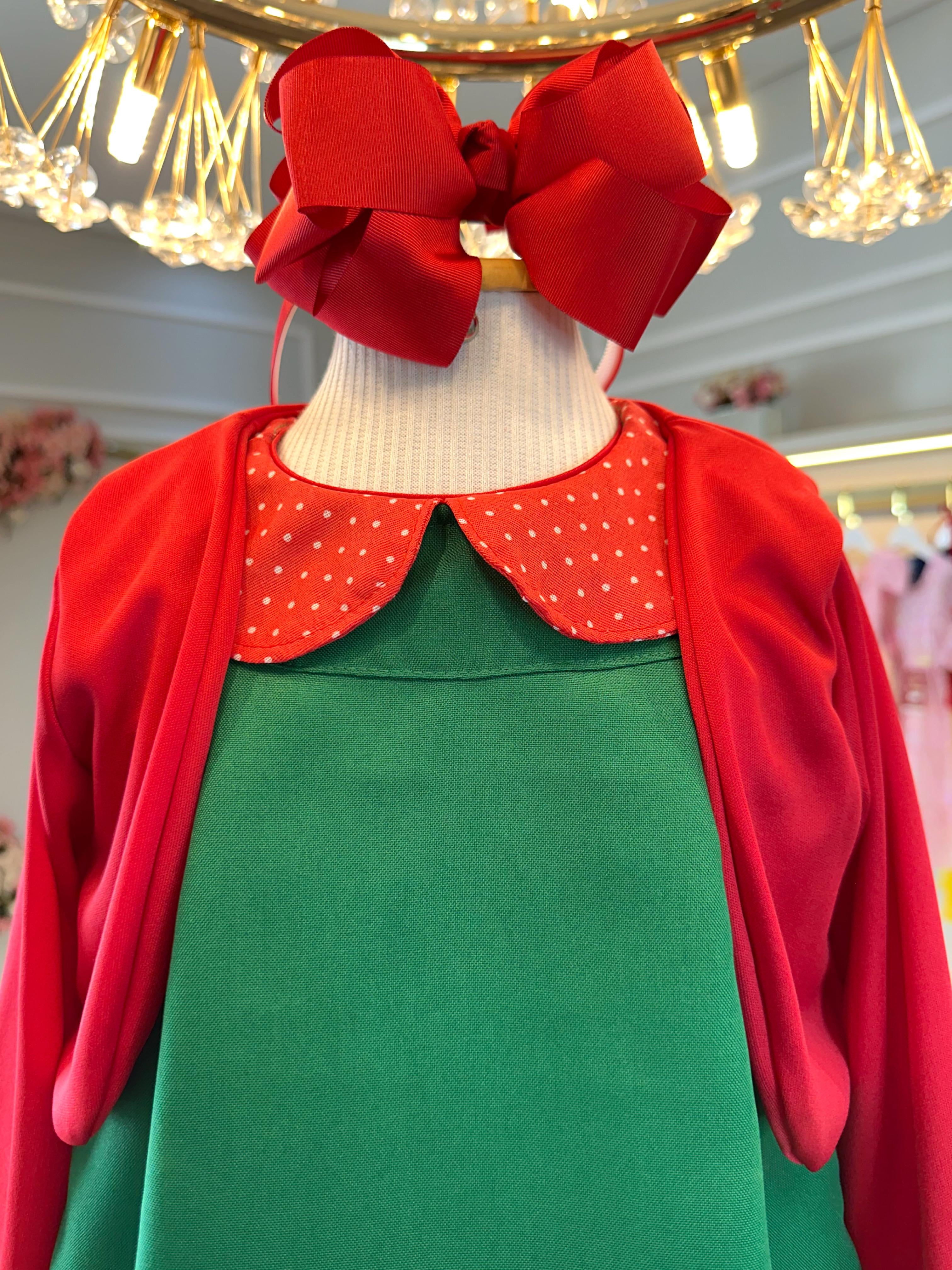 Fantasia Infantil Chiquinha Verde e Vermelho Festas